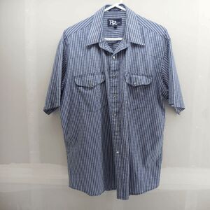 Resistol Double R Pearl Snap Shirt Mens Size Large Plaid Western Cotton